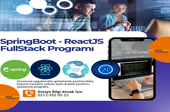 java spring framework eğitimi,spring boot eğitim, react js eğitimi, fullstack eğitimi